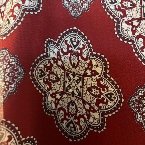 Ann Taylor Burgundy/Black/White Short Sleeve Top Size S - Picture 7 of 9